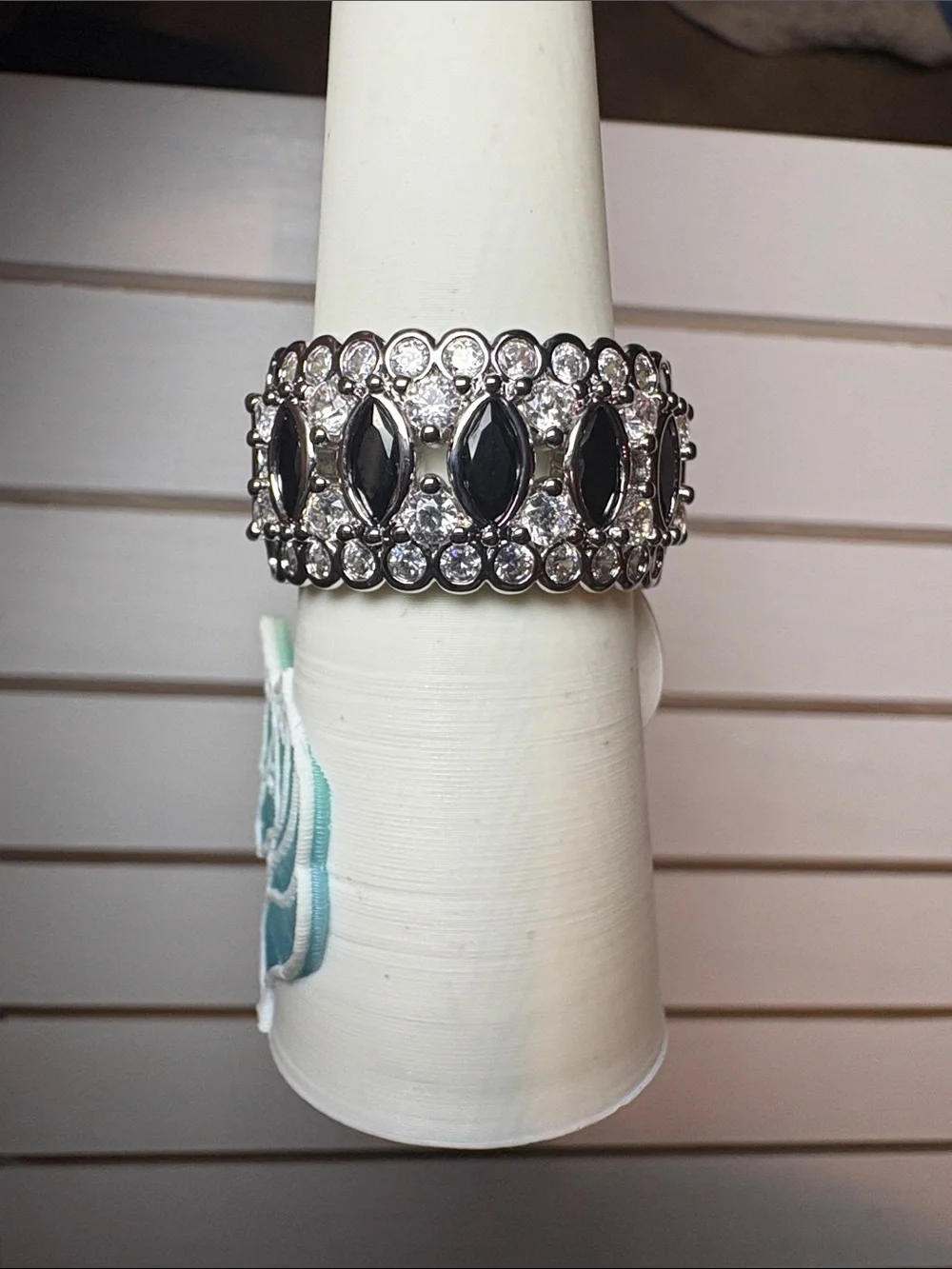 Bomb Party - OG Ring - Quiet Brilliance Repeating - Black Onyx CZ - Rhodium - S9